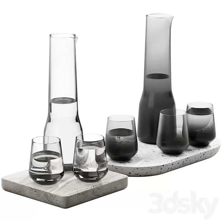 132 dishes decor set 07 iittala essence clear and smoked 3dskymodel