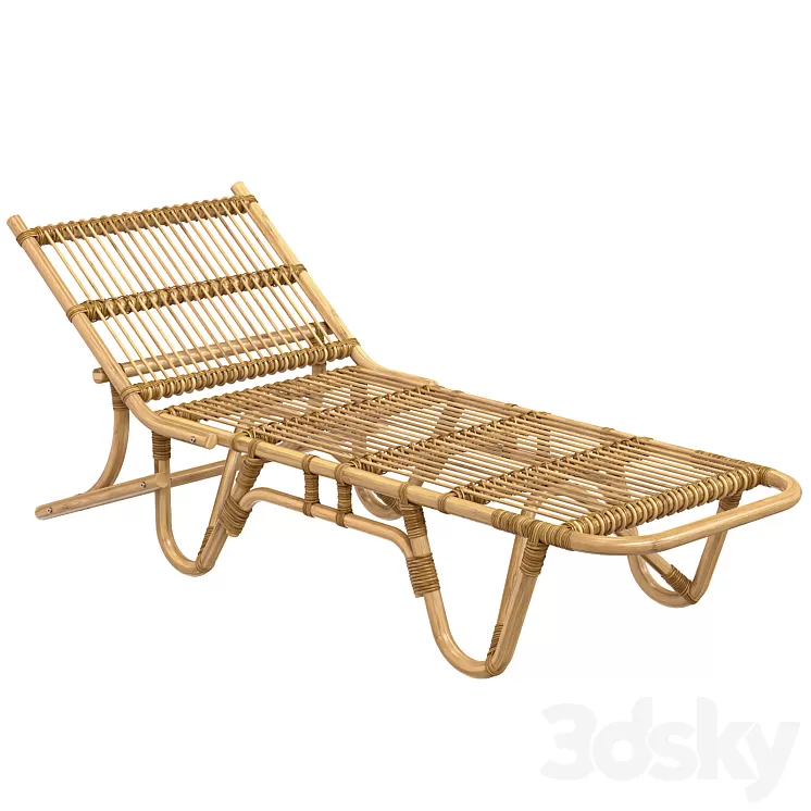 1960s Riviera Style French Chaise Longue 3dskymodel