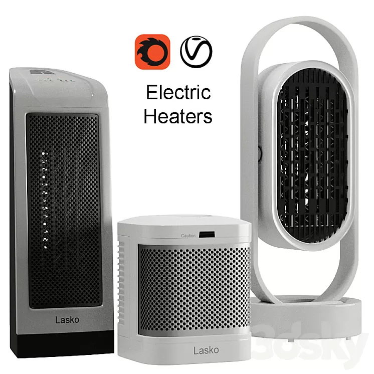 3 Electric Heaters 3dskymodel