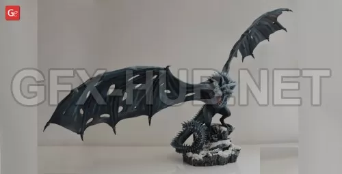 PBR Game 3D Model – Viserion Ice Dragon 3D Printing Figurine