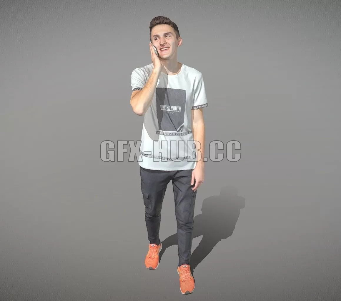 PBR Game 3D Model – Young man talking on the phone 31