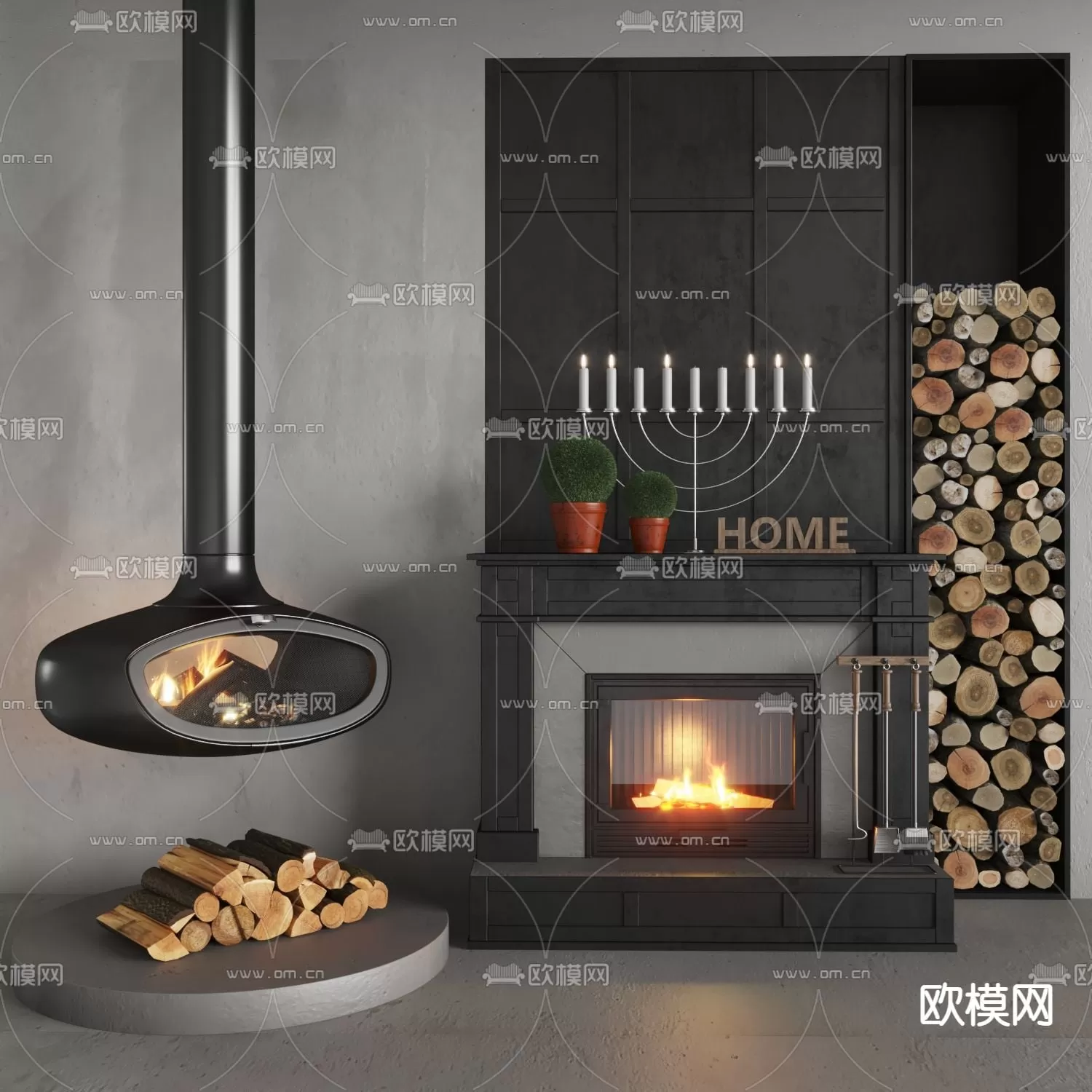 3ds Max Files – Model – 13 – Fireplace Model – 22 – Fireplace by Phong Ngu