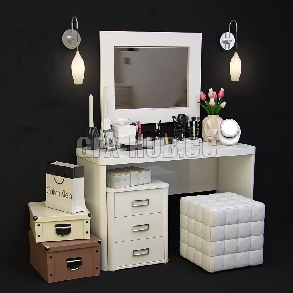TABLE – Dressing table with decorative set 1