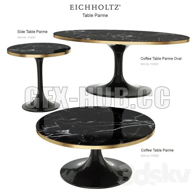 TABLE – EICHHOLTZ Table Parme set 112049 112048 112047