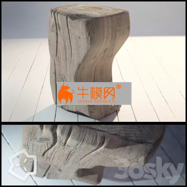 Wood Pouf – 3189