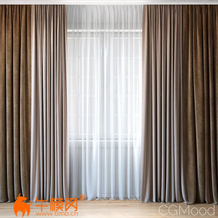 curtains with tulle set 02 – 4546