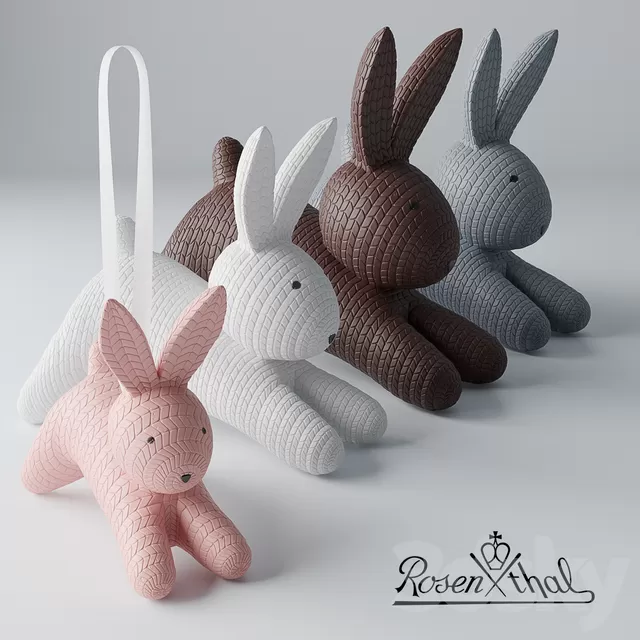 Children – Toy 3D Models – Decorative set of rabbits