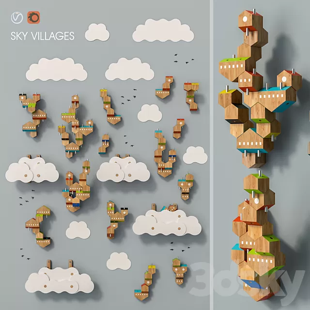 Children – Toy 3D Models – Sky Villages set 17