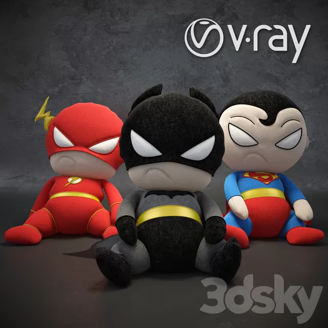 Children – Toy 3D Models – Soft toys superheroes of the DC universe