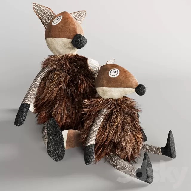 Children – Toy 3D Models – WOOLY plush fox