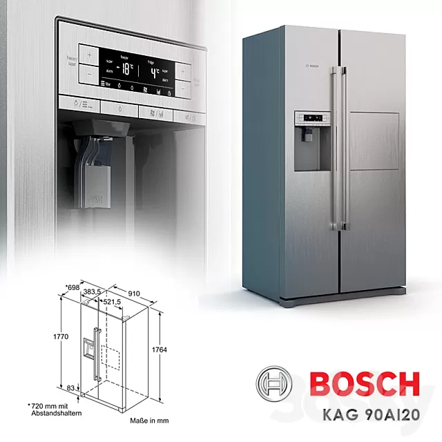 Household – 3D Models – Refrigerator Bosch KAG 90AI20