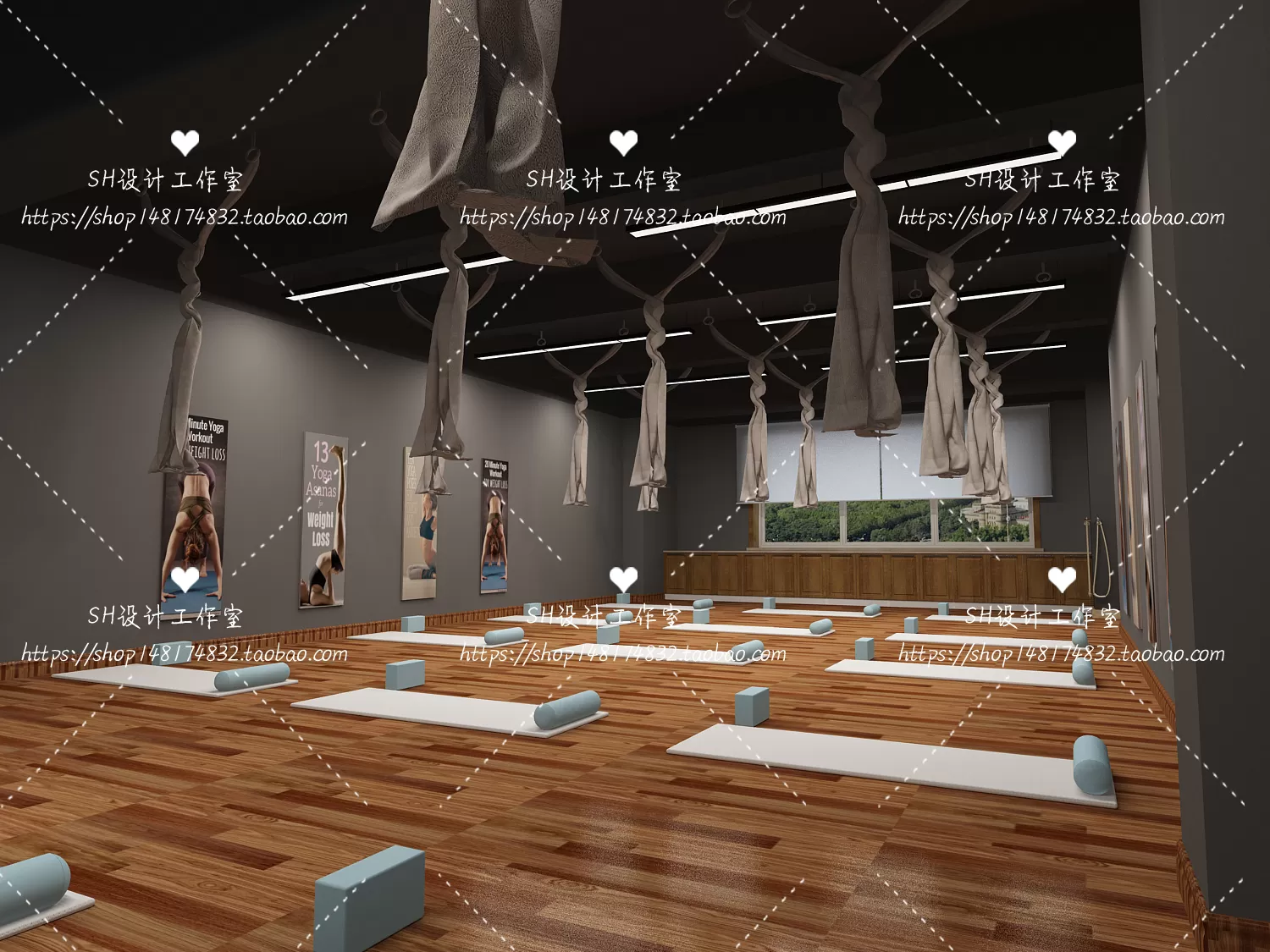 GYM AND YOGA 3D SCENES – VRAY RENDER – 074