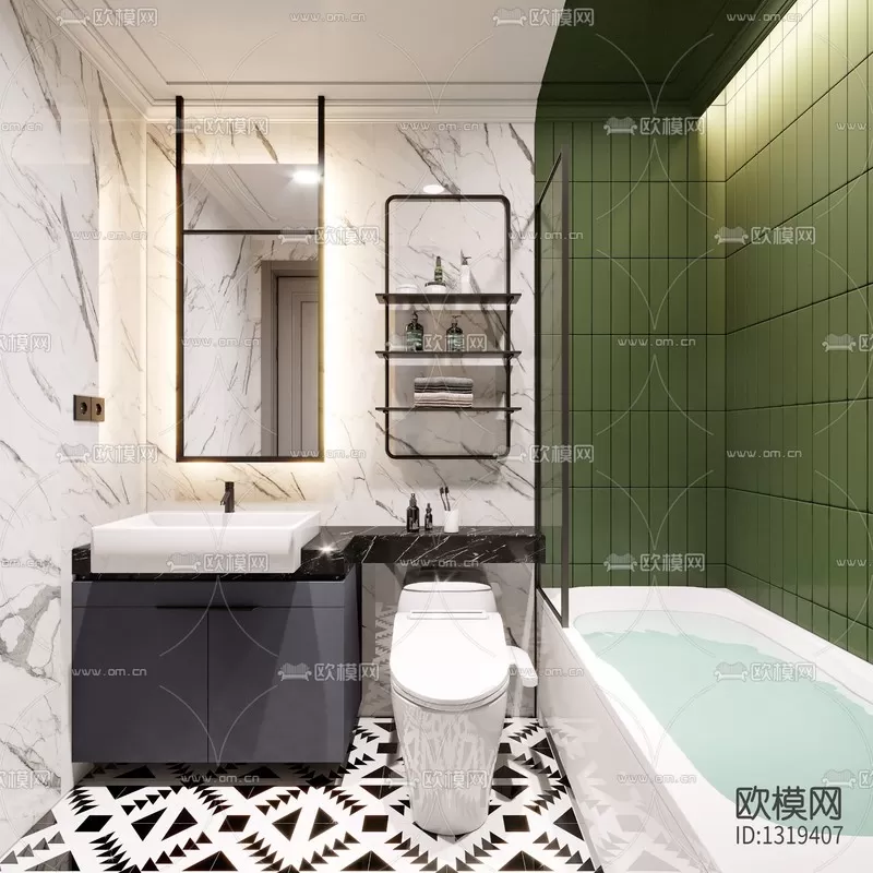 Corona Render 3D Scenes – Bathroom – 0009