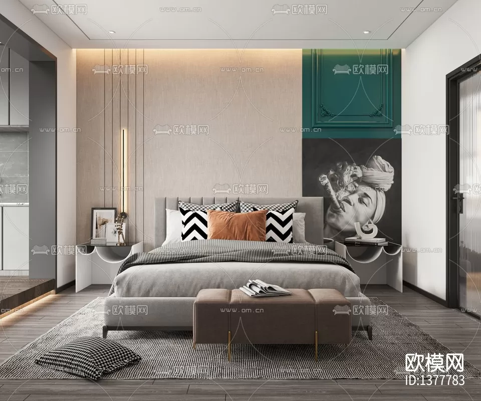 Corona Render 3D Scenes – Bedroom – 0013