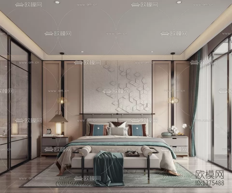 Corona Render 3D Scenes – Bedroom – 0020