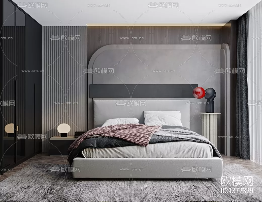 Corona Render 3D Scenes – Bedroom – 0024