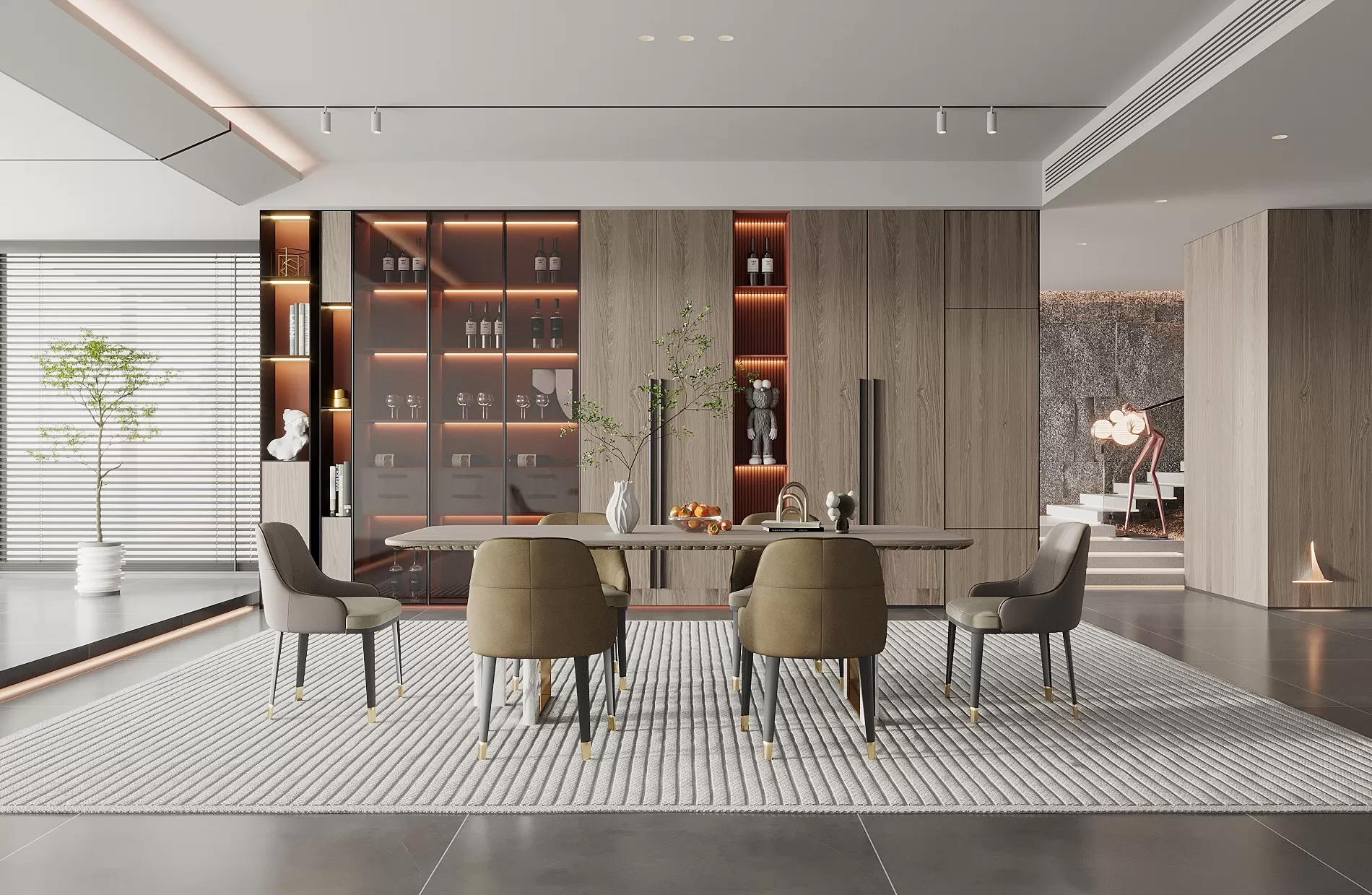 HOUSE SPACE 3D SCENES – DINING ROOM – 0053