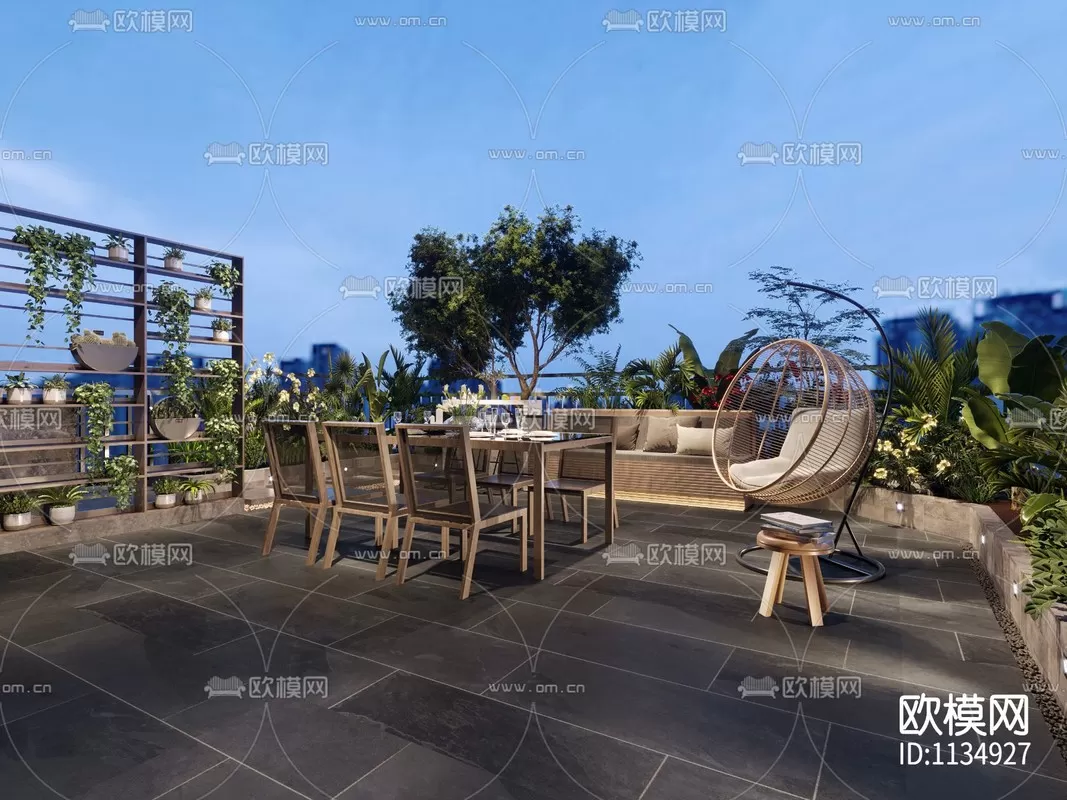 Corona Render 3D Scenes – Balcony Garden – 0002