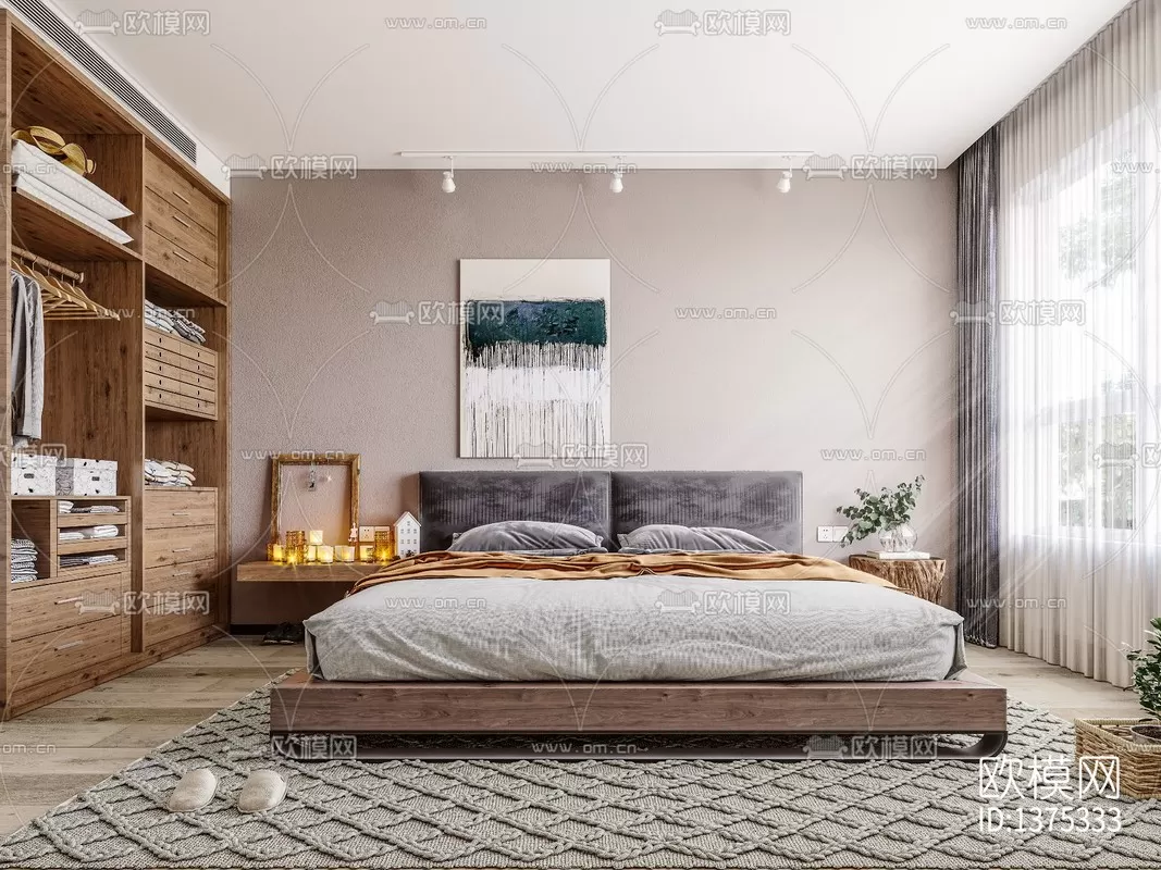 Corona Render 3D Scenes – Bedroom – 0018