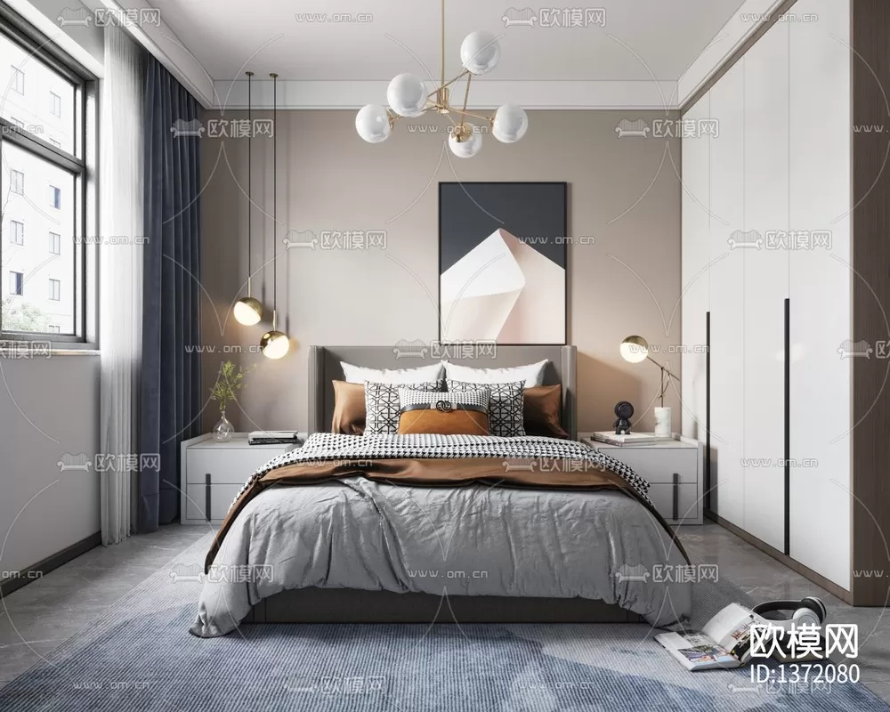 Corona Render 3D Scenes – Bedroom – 0023