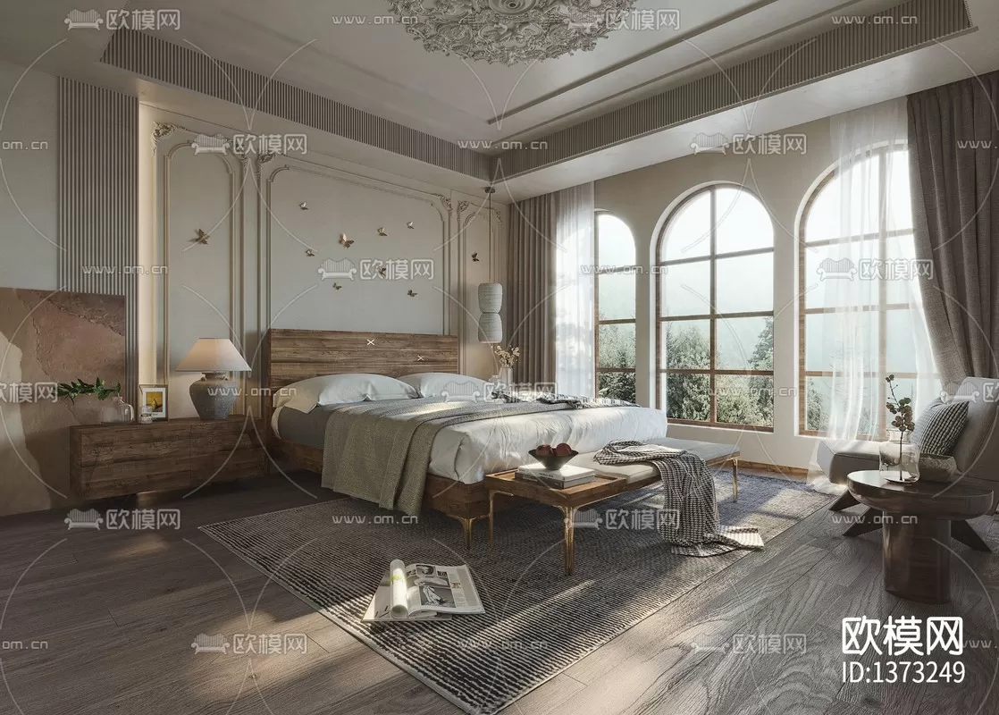 Corona Render 3D Scenes – Bedroom – 0029
