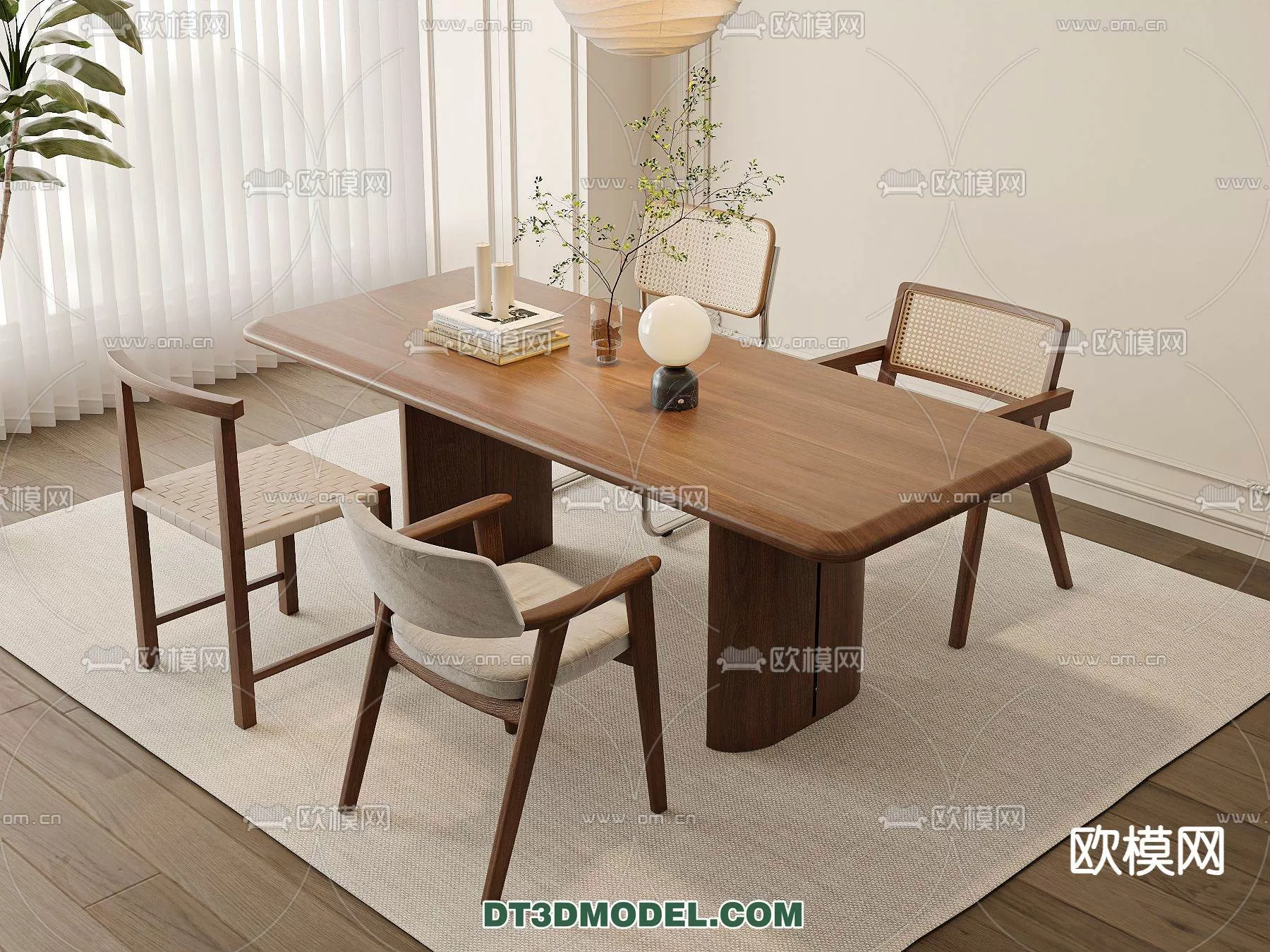 WABI SABI STYLE 3D MODELS – DINING TABLE – 0185
