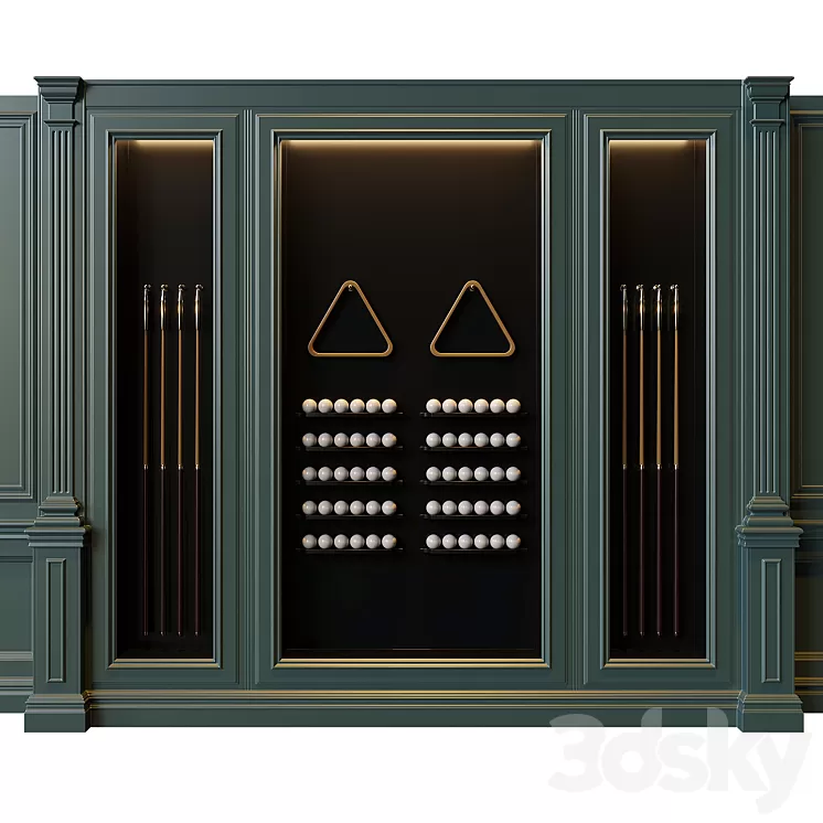 American style billiard cabinet 3dskymodel