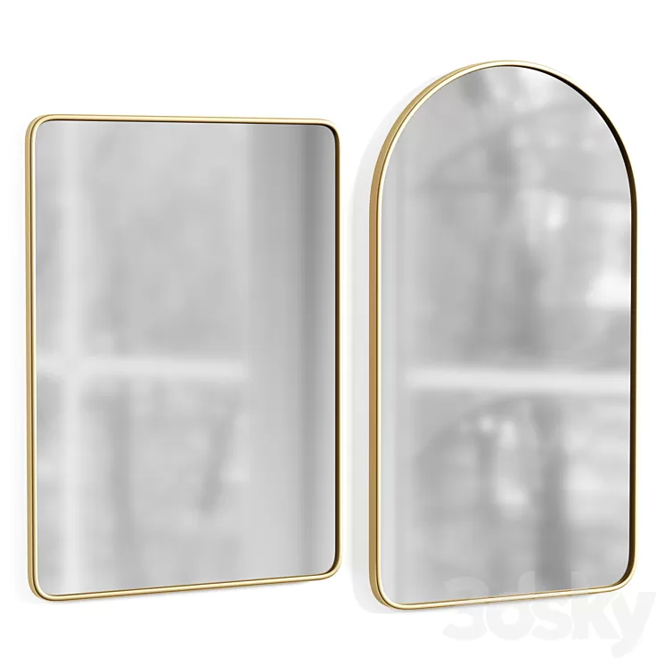 Arched Metal Framed Mirror 3dskymodel