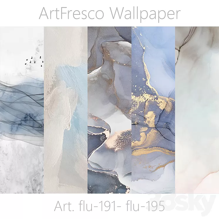 ArtFresco Wallpaper – Designer seamless wallpaper Art. flu-191- flu-195 OM 3dskymodel