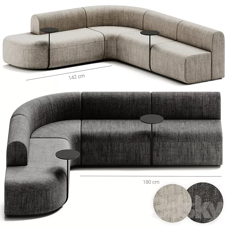 ARTIKO Sectional modular fabric sofa AT 16 by MDD 3dskymodel