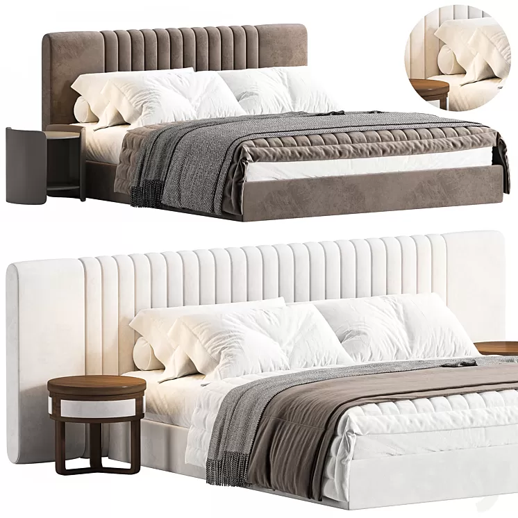 Audraya Upholstered Bed 3dskymodel