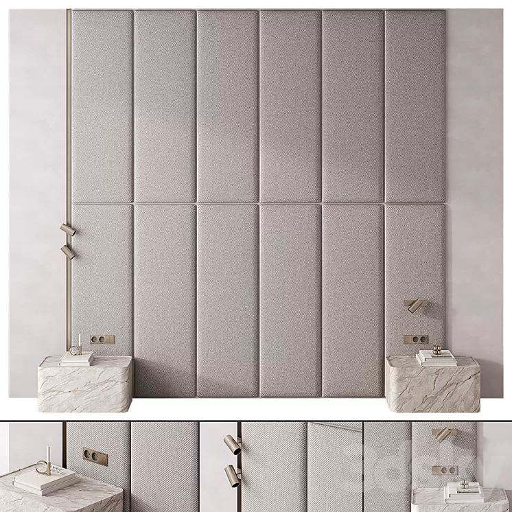 Bedroom headboard Warm Gray 3dskymodel