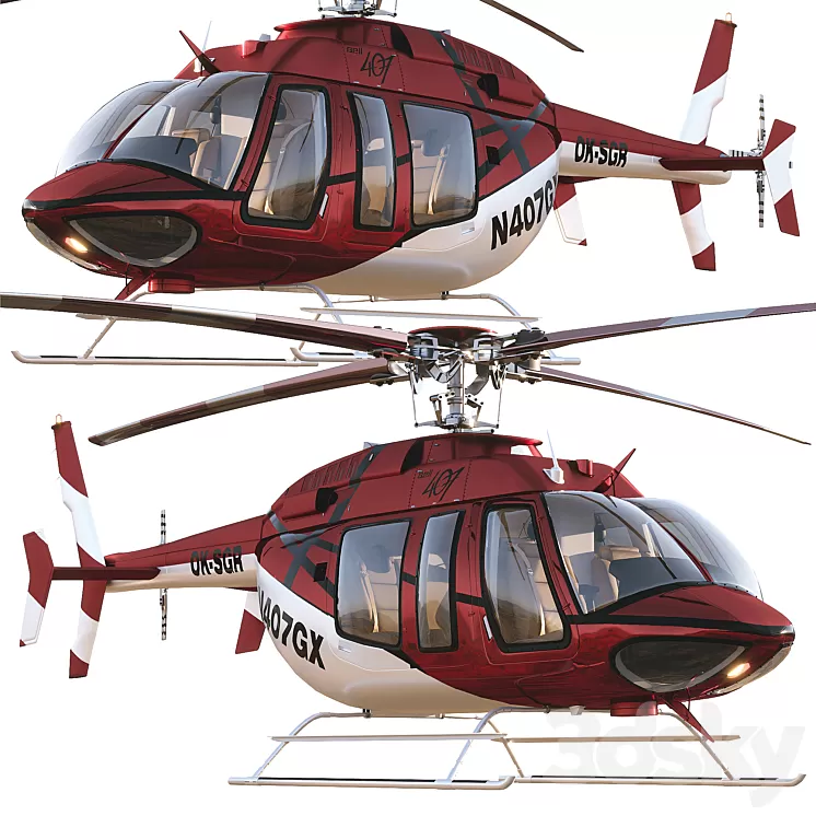 Bell407 3dskymodel