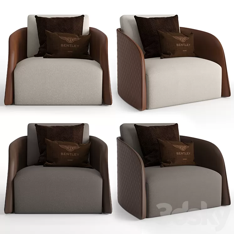 3DSKYMODEL - FREE DOWNLOAD - Bentley home swan armchair 3dskymodel