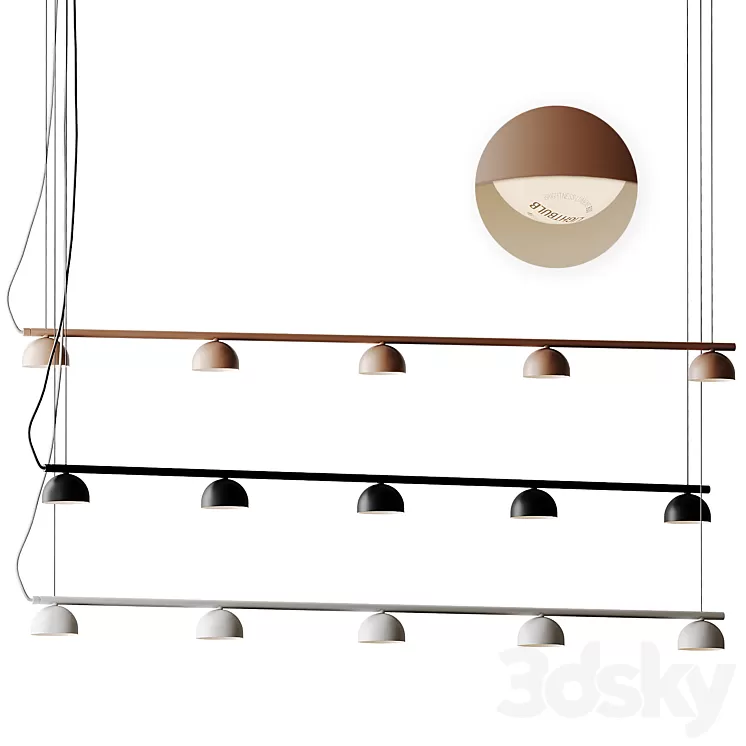 Blush Rail 5 Ceiling Lamp from Northern 3dskymodel