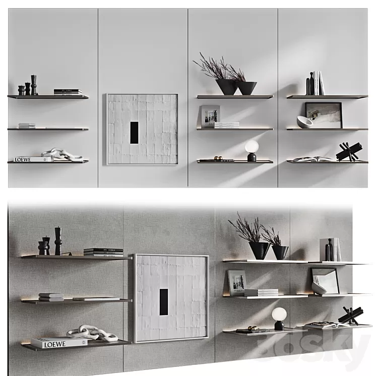 Bookcase Shelf Modern 3dskymodel