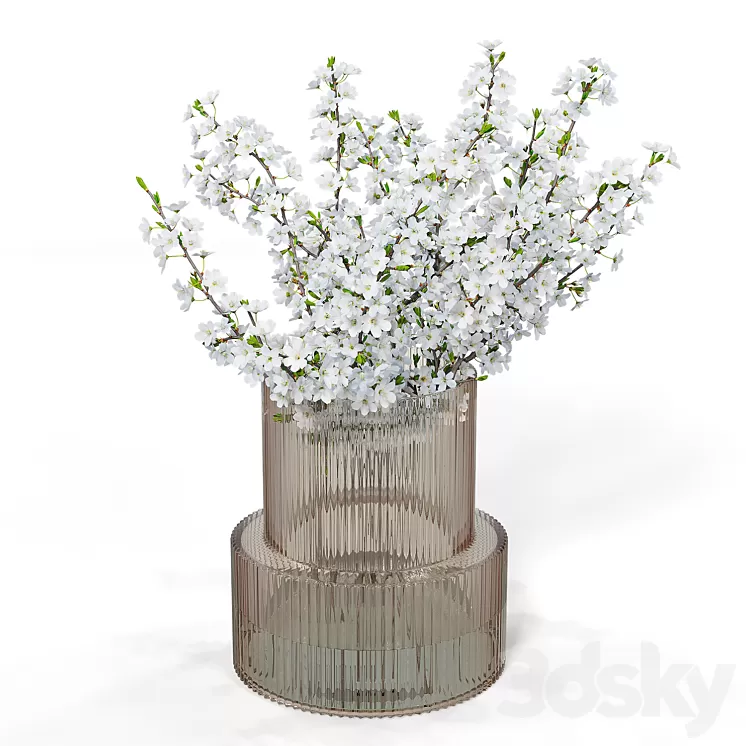 Bouquet of plum blossoms in a vase H&M 3dskymodel