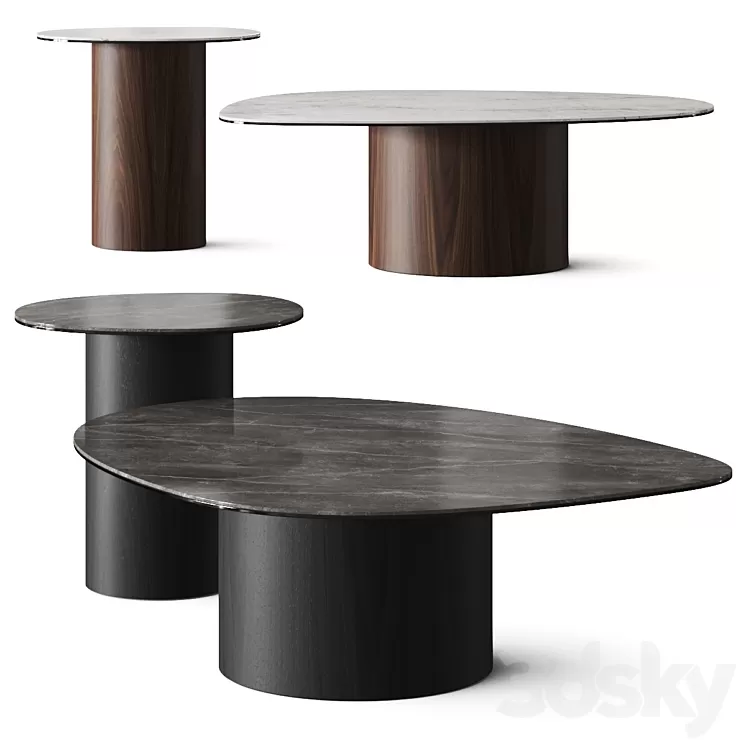 Calligaris Mushroom Marble Coffee Tables 3dskymodel