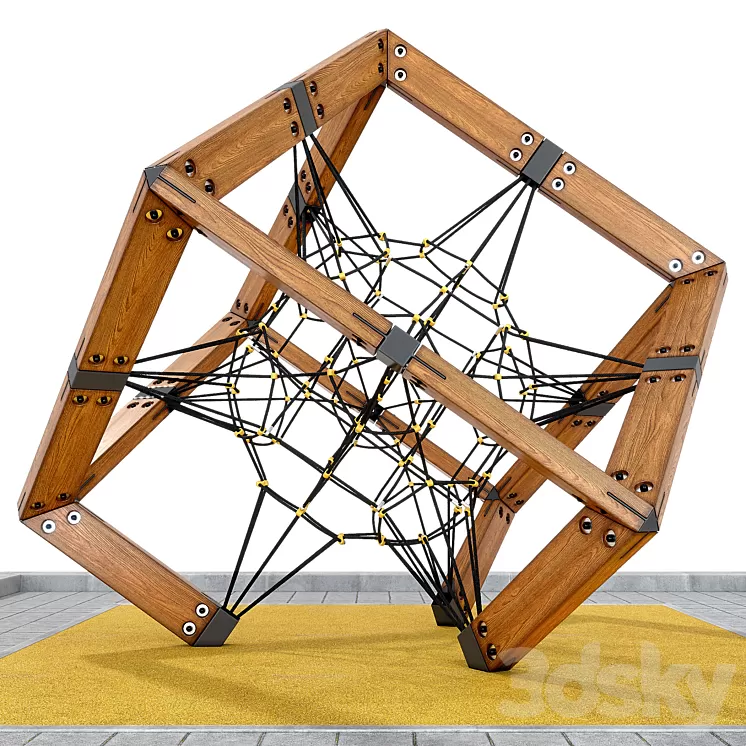 Children’s play rope complex Cube. Playground 3dskymodel