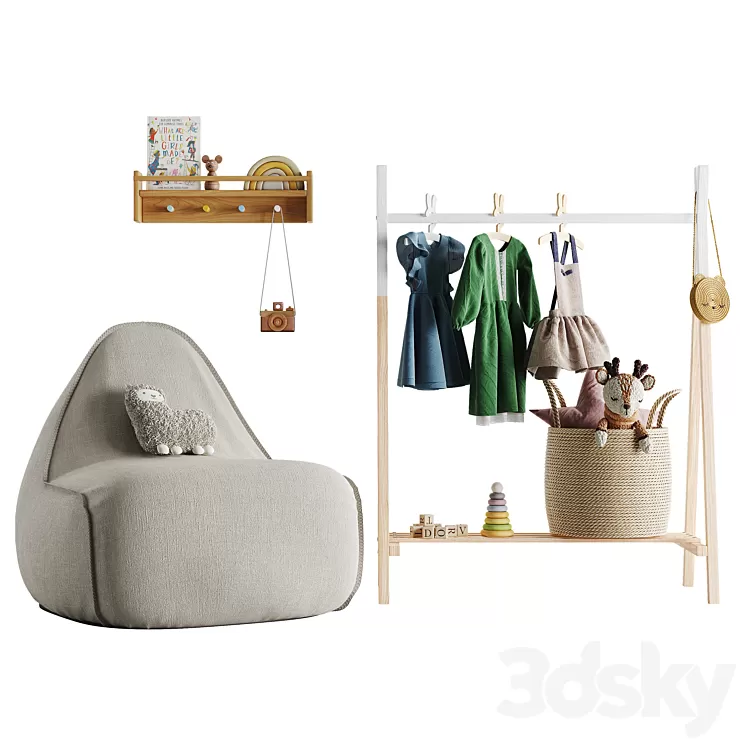 children's room. Toys and furniture set 01 3dskymodel