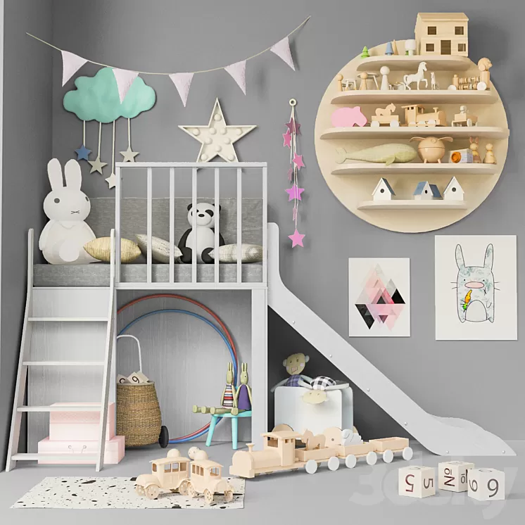 Children’s room with toys and furniture for children 3 3dskymodel