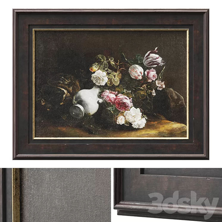 Classic frame with floral still life 3dskymodel
