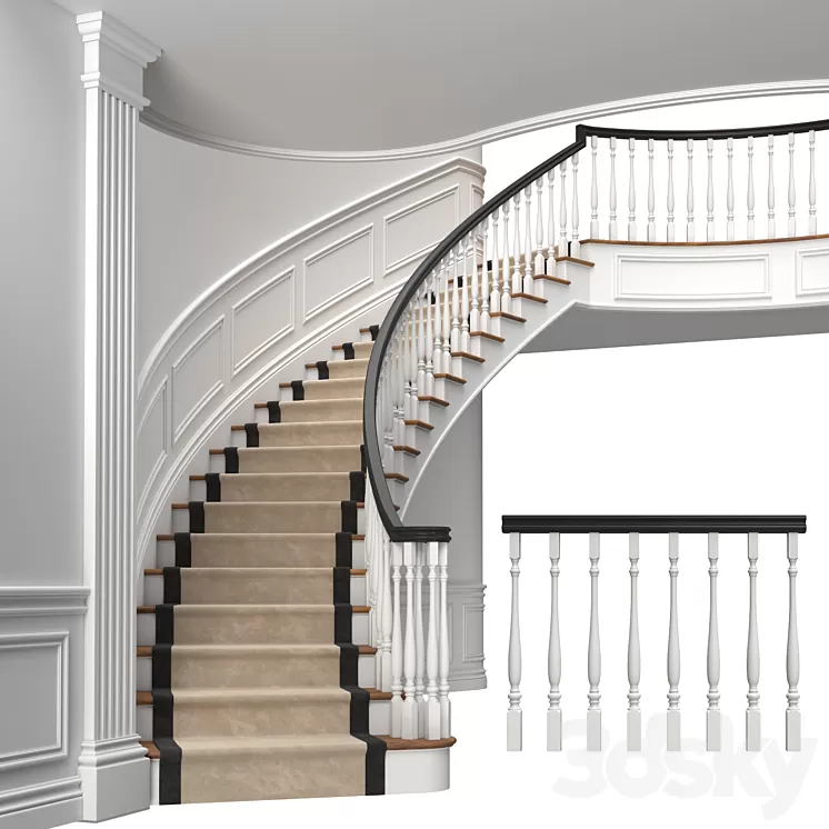 Classic stairs 3 3dskymodel