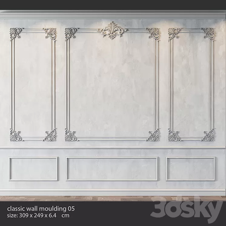 classic wall molding 05 3dskymodel