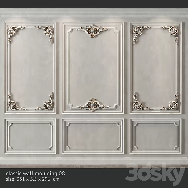classic wall molding 08 3dskymodel