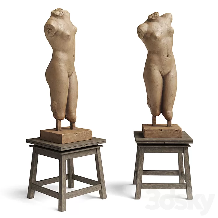 Classic woman bust with table 3dskymodel