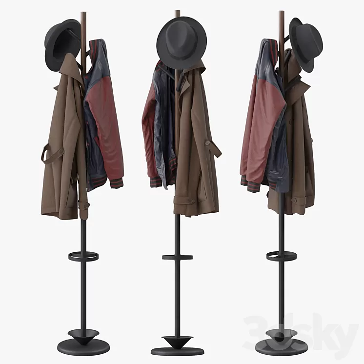 Coat Rack with Umbrella 3dskymodel