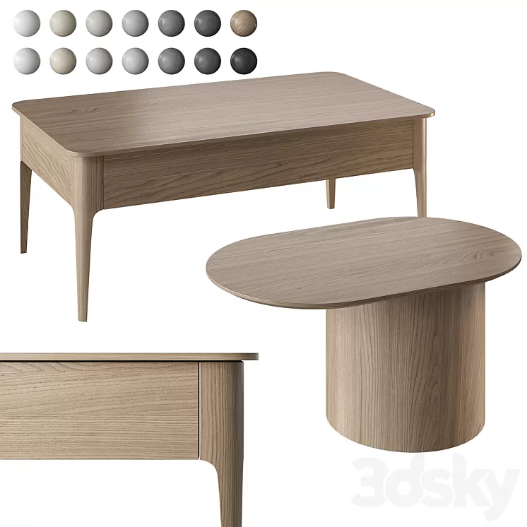 Coffee table Ellipse Type 14 colors 3dskymodel