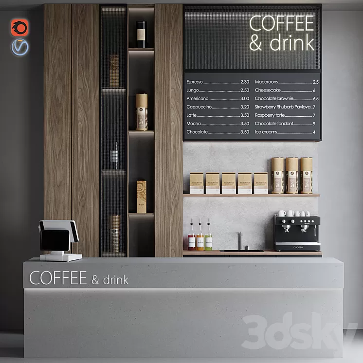 Coffeeshop 1 Coffee and drink 3dskymodel