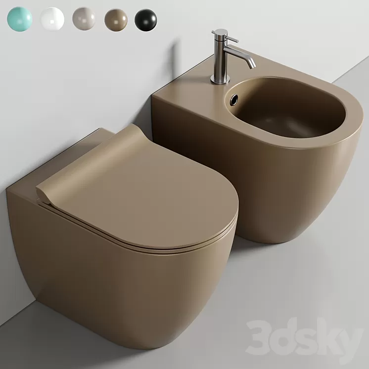 COLOR ELEMENTS 55X36 Toilet By GSI ceramica 3dskymodel